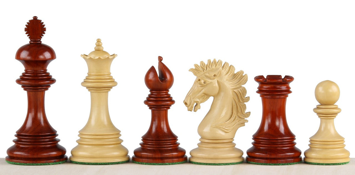 Exklusive Schachfiguren aus Redwood und Buchsbaum, König 10,2 cm – Figuren in Reihe
